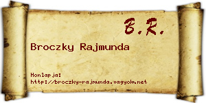 Broczky Rajmunda névjegykártya